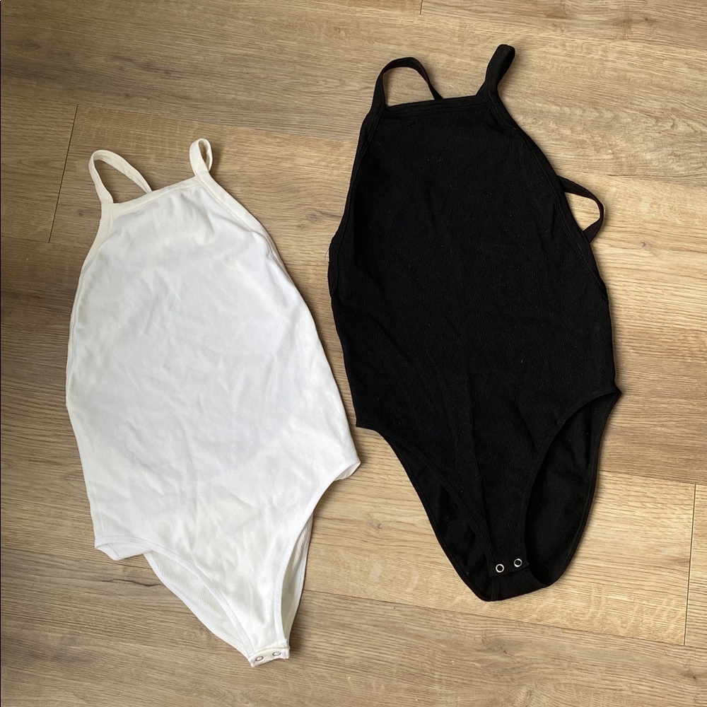 Open back ribbed bodysuit (bundle of 2)